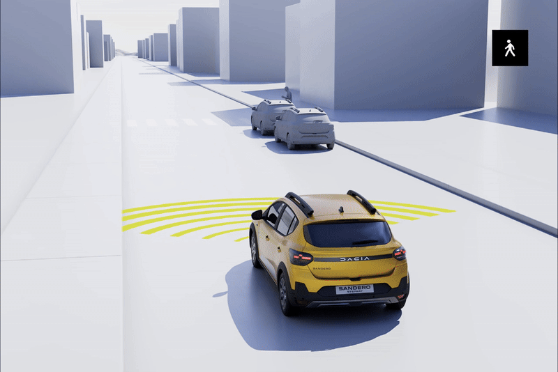 freinage automatique d'urgence avec détection des piétons et cyclistes